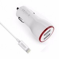 Cargador para Auto 24 W – 2 Puertos + Cable MFI